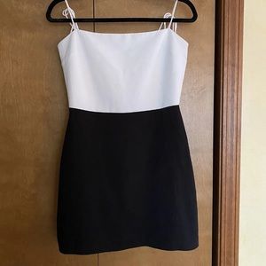 Amanda Uprichard Avani Dress Ivory Black Mini Tie Straps S NWOT